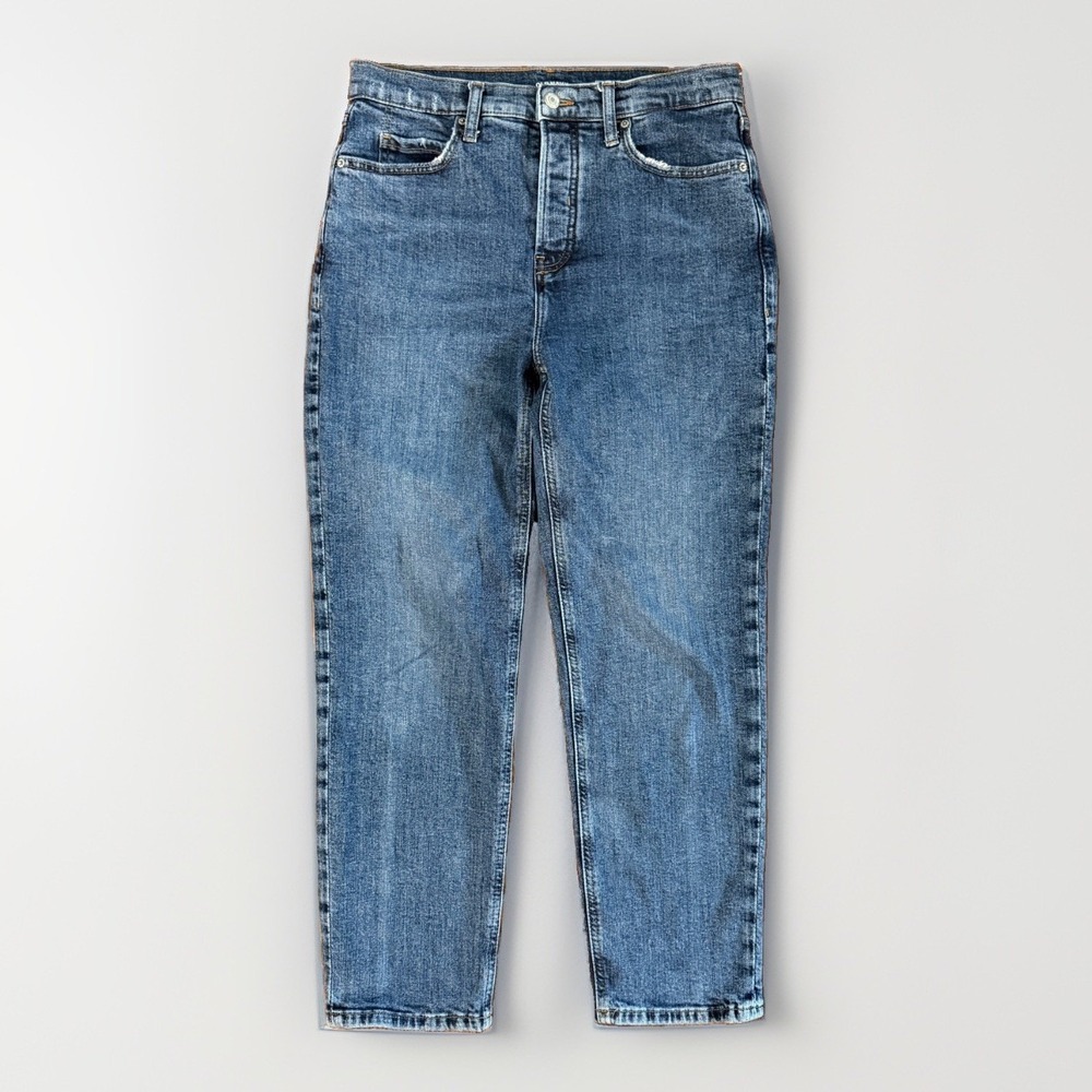 Old Navy Sky Hi Straight Jeans Size 4 30x27 Extra High Rise Medium Button Fly